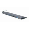 GEMBIRD ADAPTADOR USB-C A 9 EN 1 2X USB2.0 + HDMI + VGA + LECTOR DE TARJETAS SD/MICROSD + LAN+ 3X