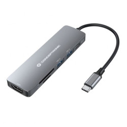 CONCEPTRONIC ADAPTADOR USB-C 6EN1 HDMI USB-C USB 3.0 LECTOR SD PD 100W + HDMI + USB 3.0 + USB 2.0 +