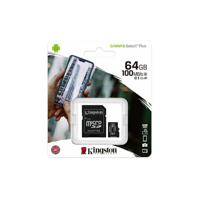 MEMORIA MICRO SD 64GB KINGSTON XC C10 + ADAPTADOR SD