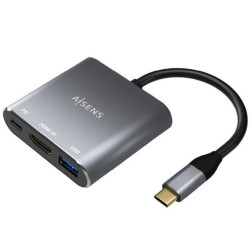 AISENS CONVERSOR USB-C MACHO/ HDMI HEMBRA- USB HEMBRA- USB C HEMBRA 15 CM/ GRIS