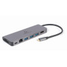GEMBIRD ADAPTADOR USB-C A 5 EN 1 HUB + HDMI + PD 100W + LECTOR TARJETAS + LAN