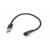 GEMBIRD CABLE USB A LIGHTNING 0.2M ACODADO NEGRO