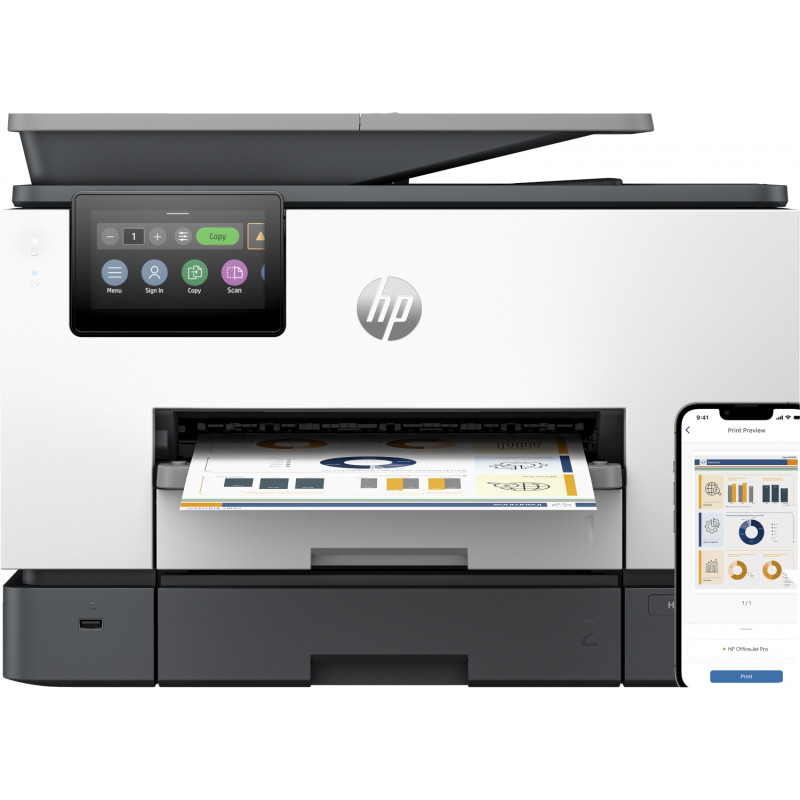 HP OfficeJet Pro Impresora multifunción 9130b, Color, Impresora para Pequeñas y medianas empresas,